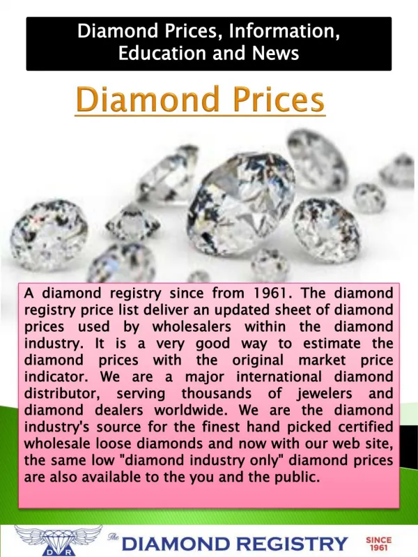 Price Of Diamonds