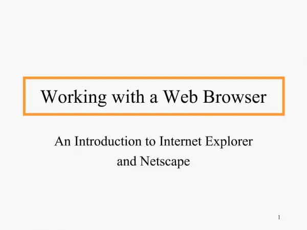 Working with a Web Browser