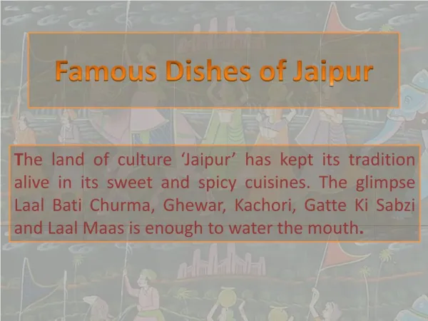 Famous dishes of jaipur
