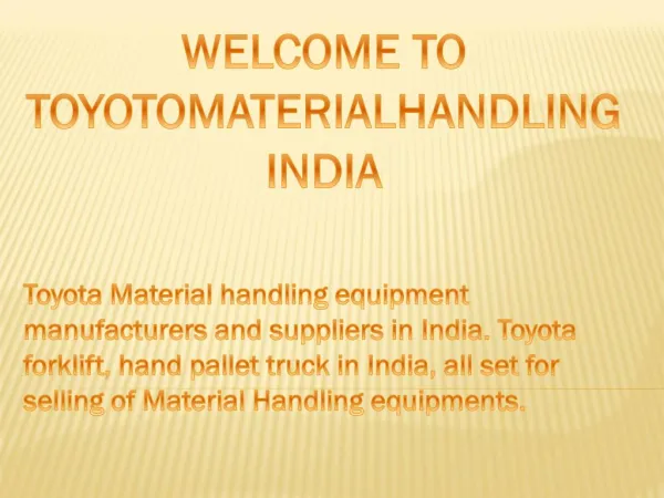 Toyota Material Handling India
