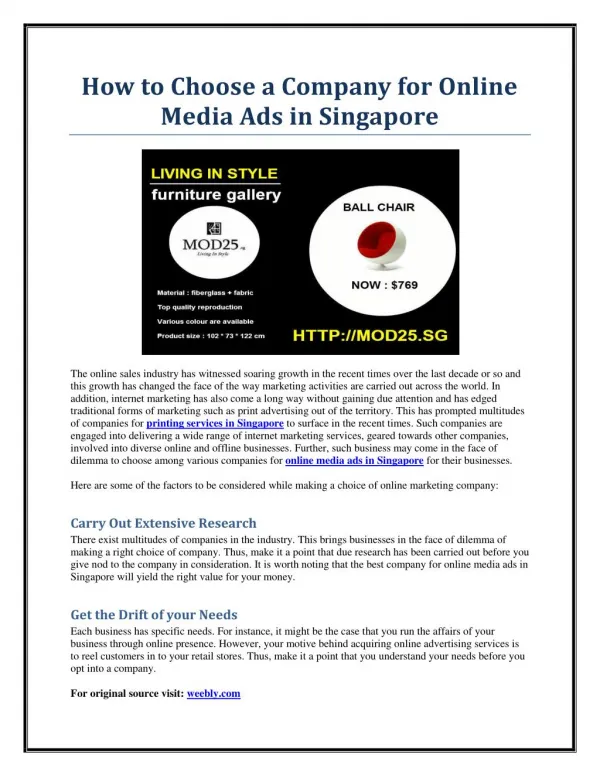 How to Choose a Company for Online Media Ads in Singapore