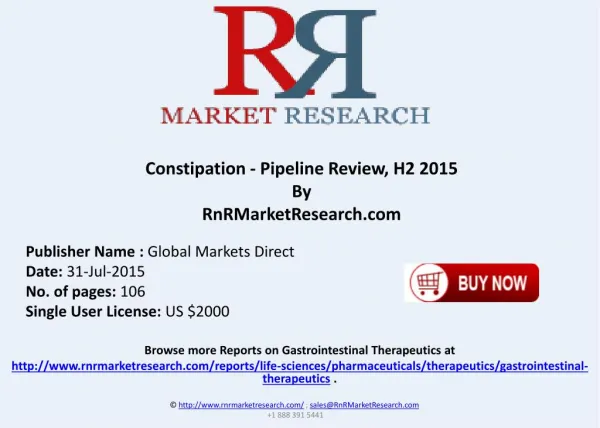Constipation Pipeline Therapeutics Assessment Review H2 2015