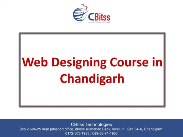 web designing course in chandigarh