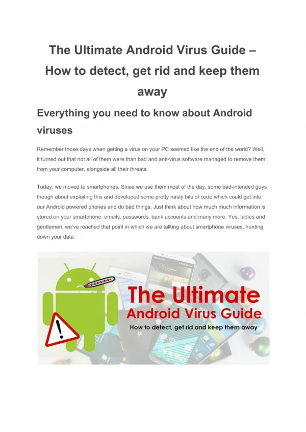 The Ultimate Android Virus Guide – How to detect, get rid and keep them away