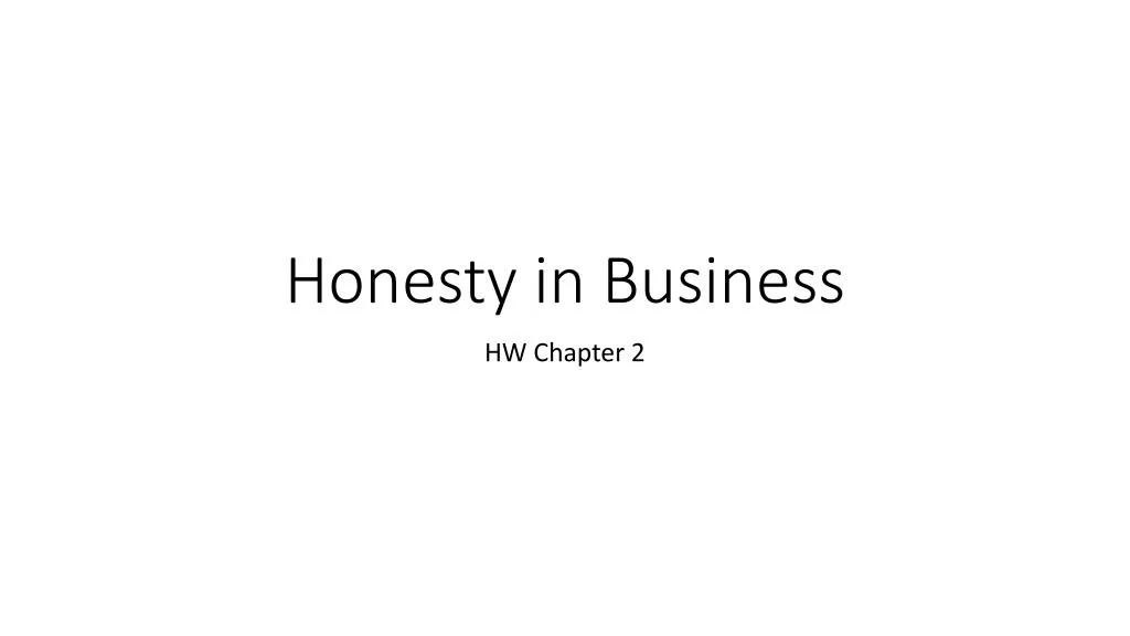 honesty in business
