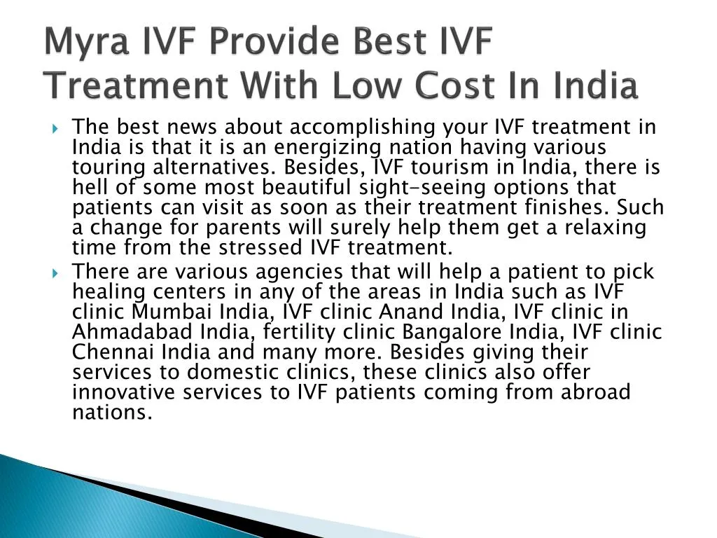 myra ivf provide best ivf treatment with low cost in india