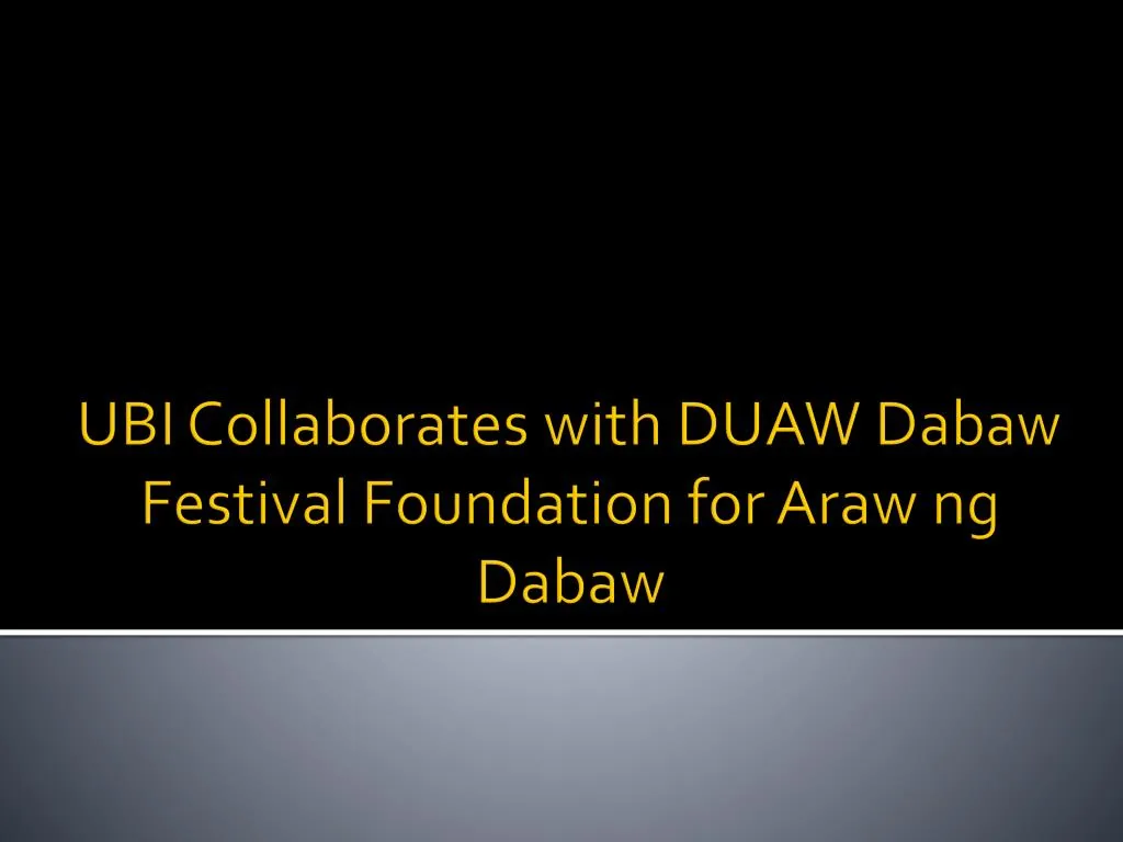 ubi collaborates with duaw dabaw festival foundation for araw ng dabaw