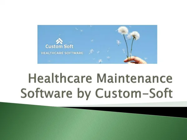 Custom-Soft Software Maintenance Software