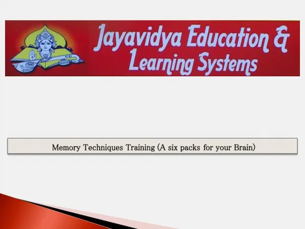 Memory Techniques Training (A six packs for your Brain)