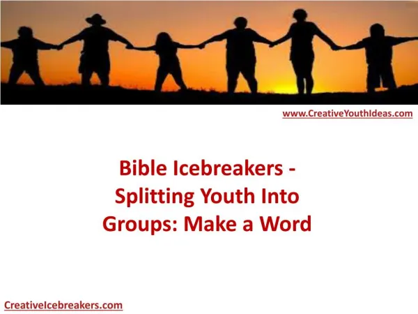 Bible Icebreakers - Splitting Youth Into Groups: Make a Word