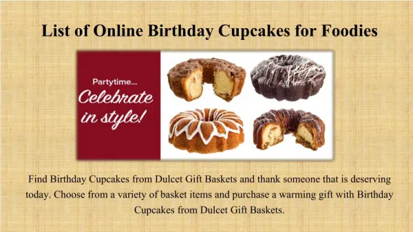 List of Online Birthday Cupcakes for Foodies