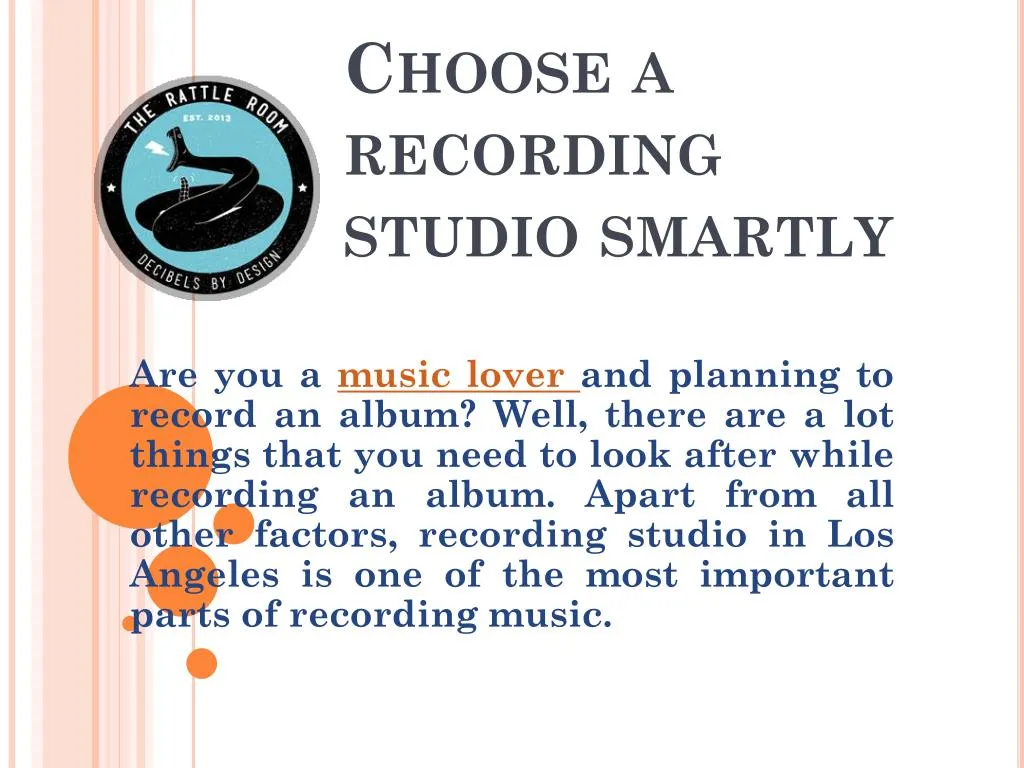 choose a recording studio smartly