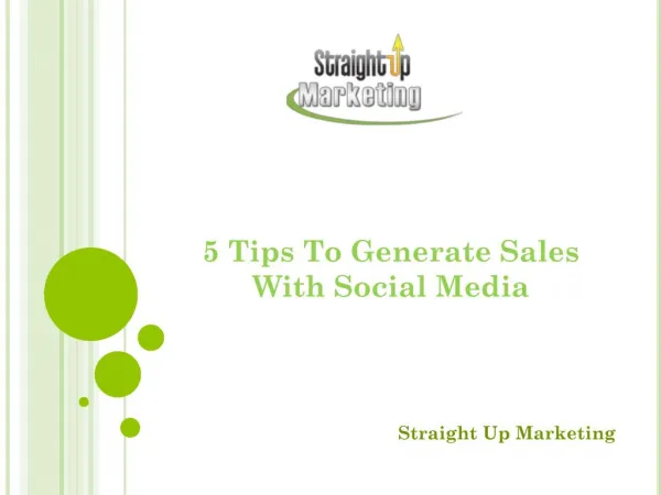 5 Tips To Generate Sales With Social Media
