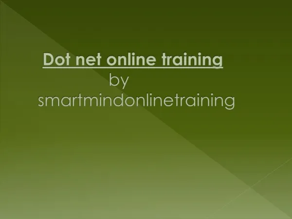 Dot net Online Training classes in Hyderabad,India,USA,UK