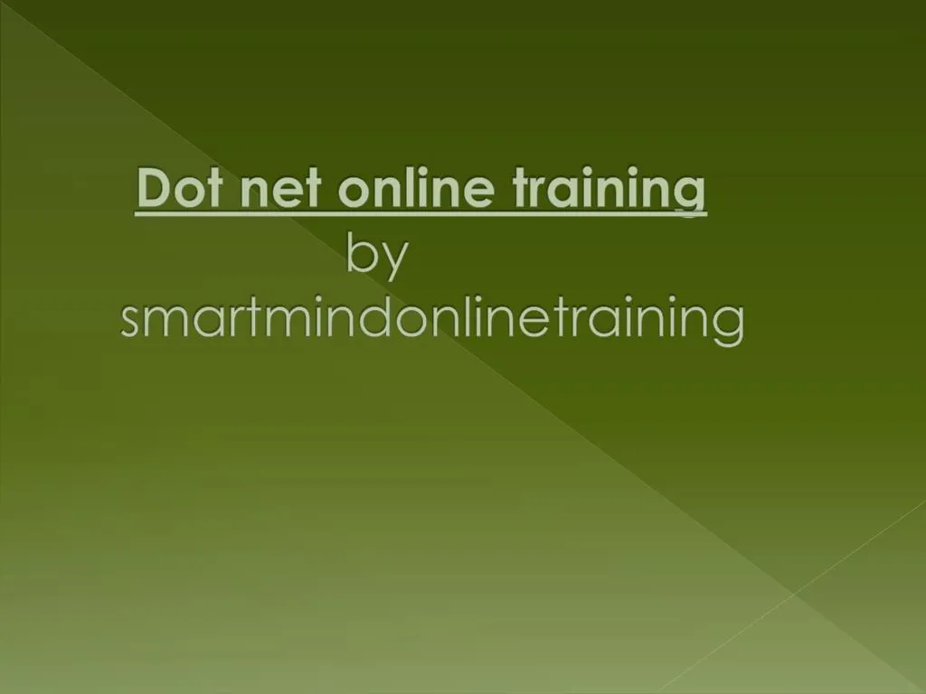 dot net online training by smartmindonlinetraining