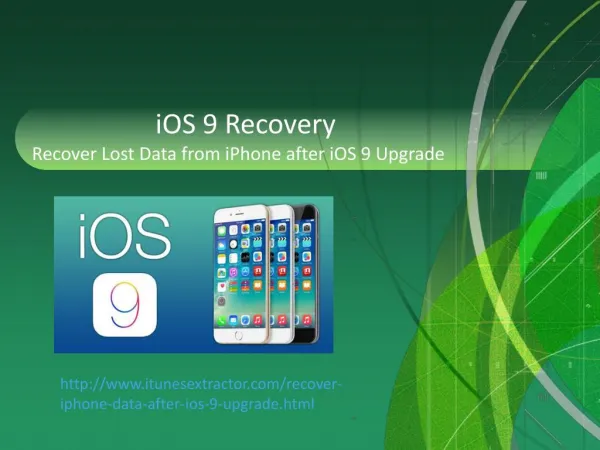 iOS 9 Recovery - Recover Data from iPhone after iOS 9 Upgrade