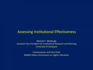 Assessing Institutional Effectiveness - slide 1