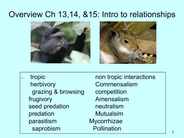 Overview Ch 13,14, 15: Intro to relationships