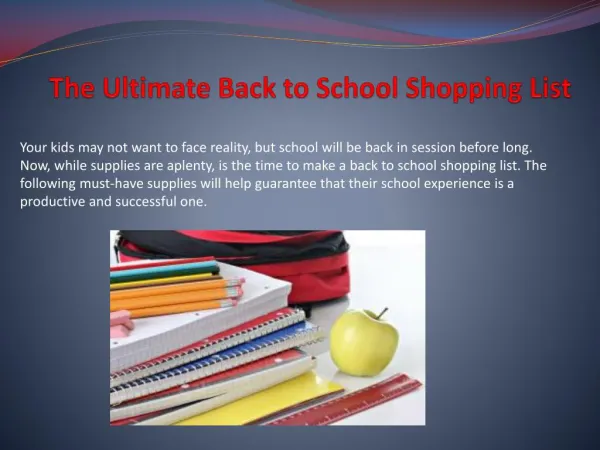 The Ultimate Back to School Shopping List
