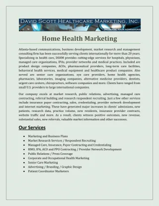 Home Health Marketing - slide 1