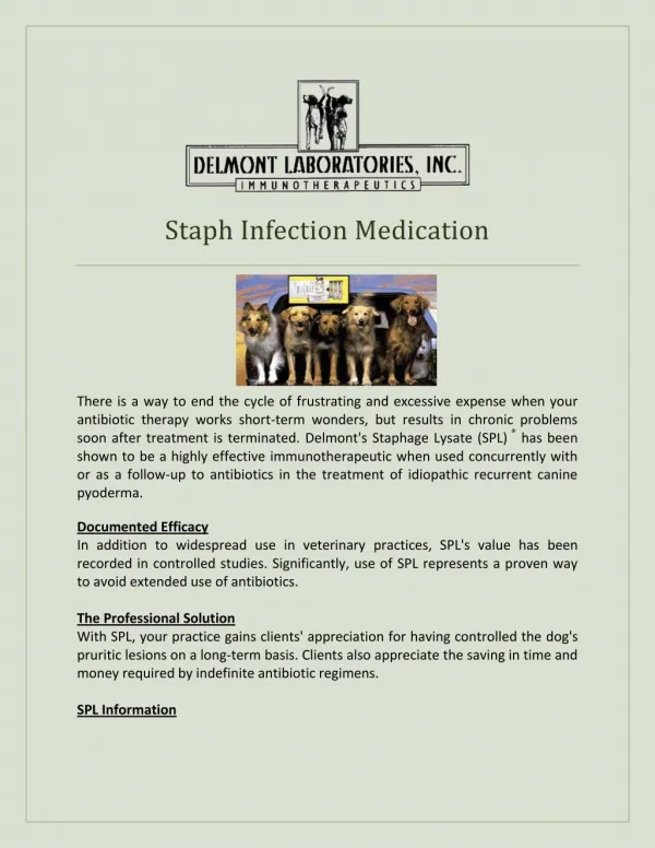 Staph Infection Medication