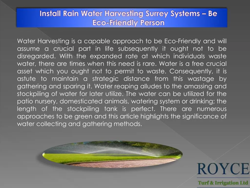 install rain water harvesting surrey systems be eco friendly person