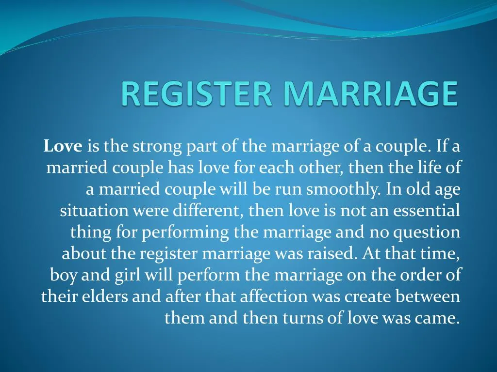 register marriage