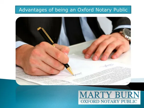 Advantages of being an Oxford Notary Public