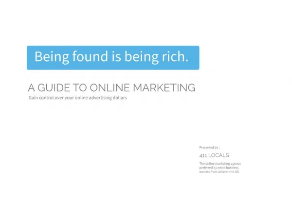 A Guide To Online Marketing by 411 Locals