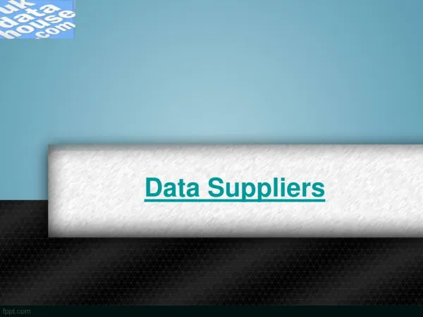 Data suppliers