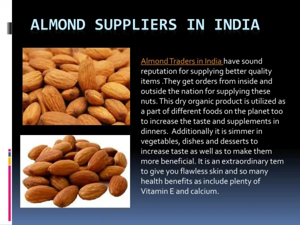 Best Almond Suppliers in India