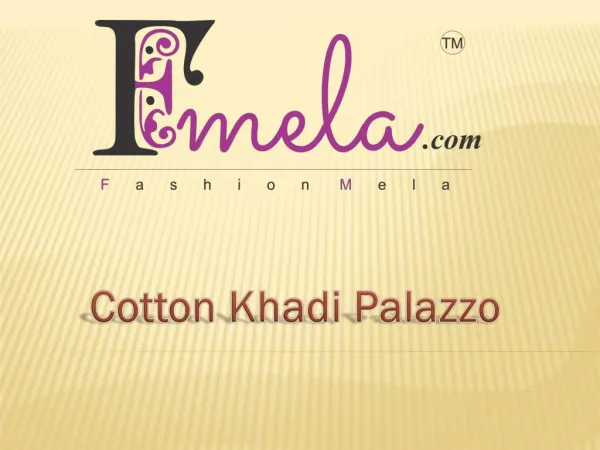 Cotton Khadi Palazzo
