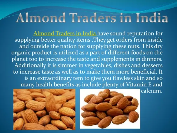 Almond traders in India
