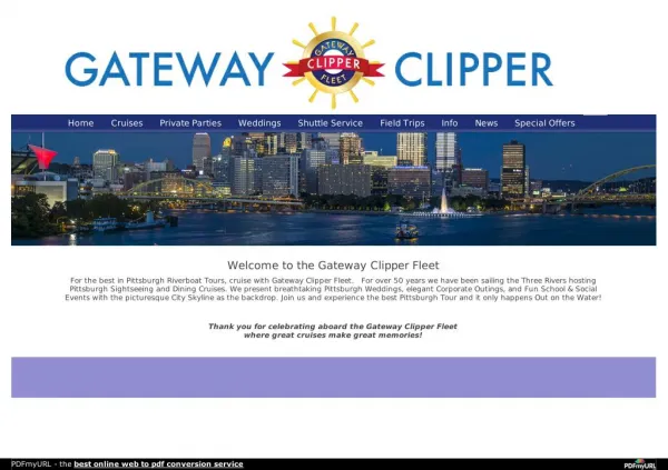 Gateway Clipper Fleet Cruises in Pittsburgh