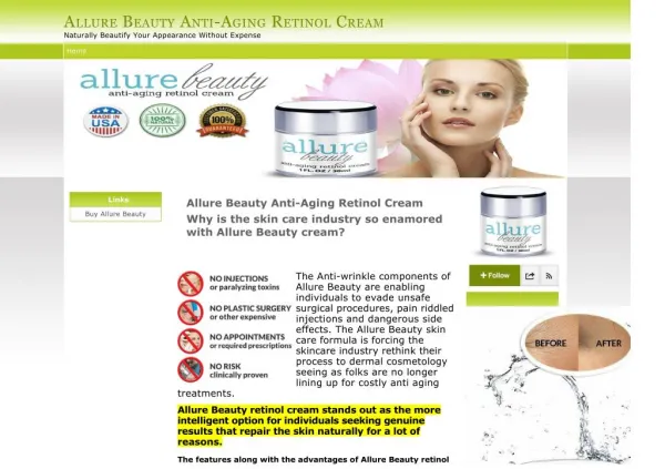 Buy Allure Beauty Anti-Aging Retinol Cream