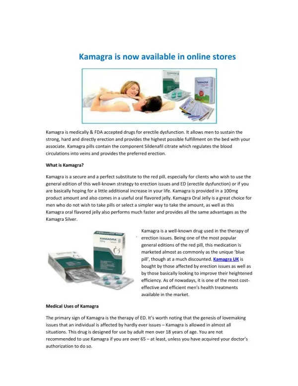 Kamagra is now available in online stores