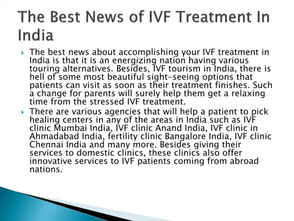 The Best News of IVF Treatment In India