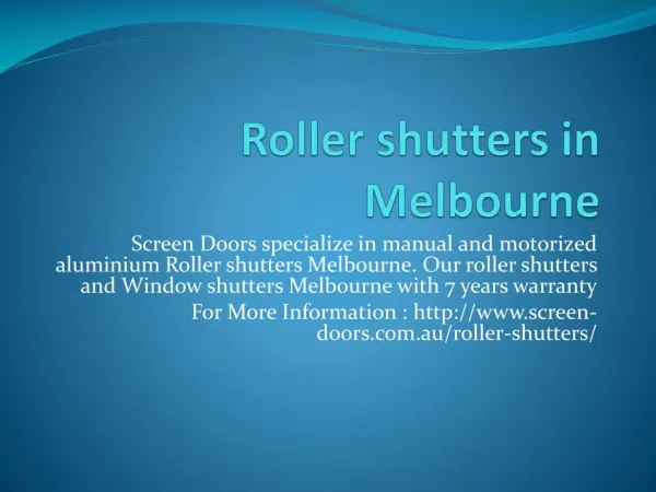 Roller shutters in Melbourne