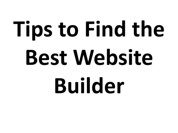 Tips to Find the Best Website Builder