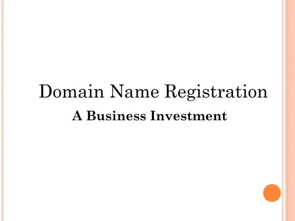 Better choose a domain name
