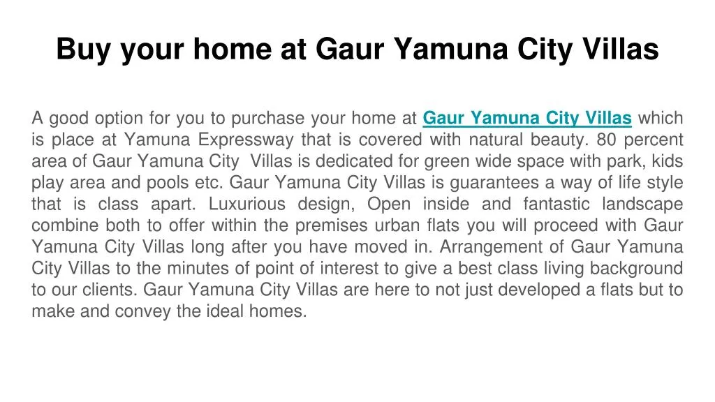 buy your home at gaur yamuna city villas