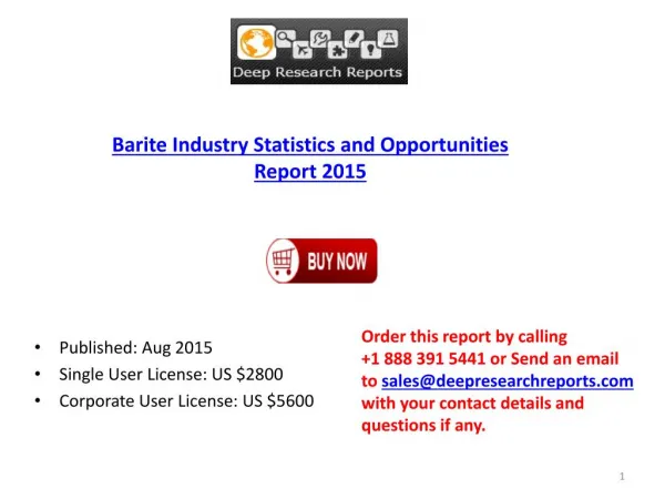 Global Barite Industry 2015 Research Report