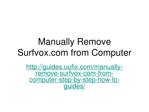 Manually Remove Surfvox.com from Computer Step by Step