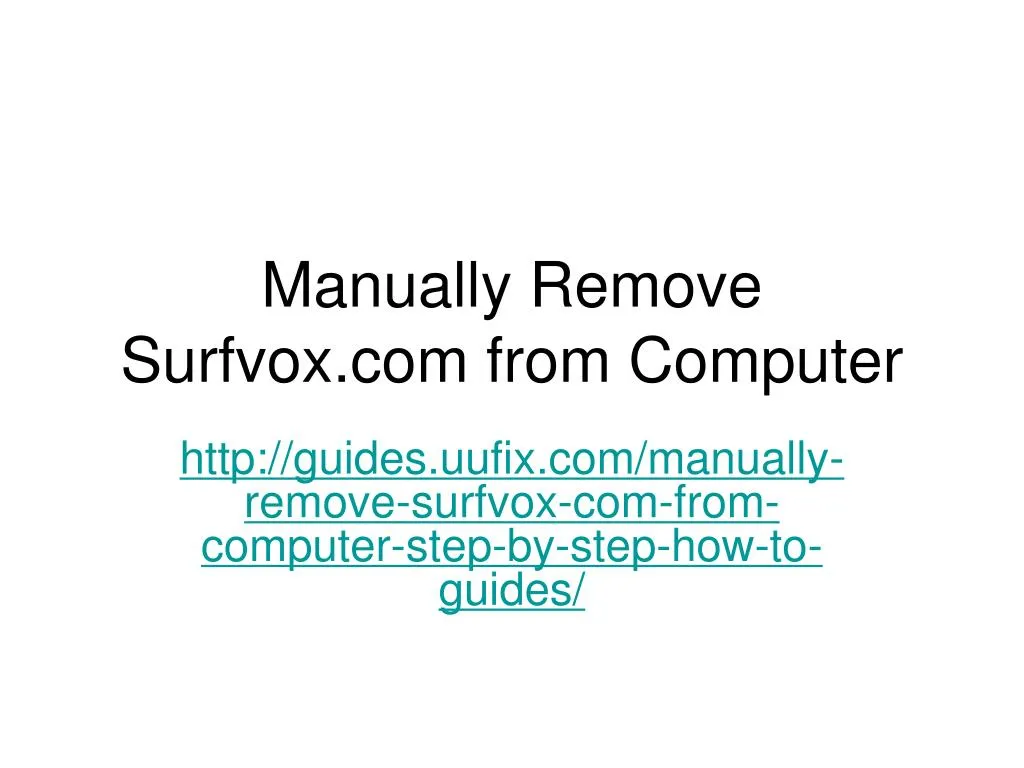 manually remove surfvox com from computer