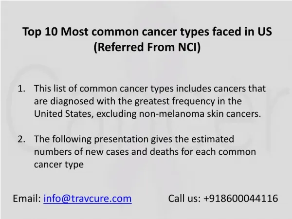 10 Most Common Cancer in the world