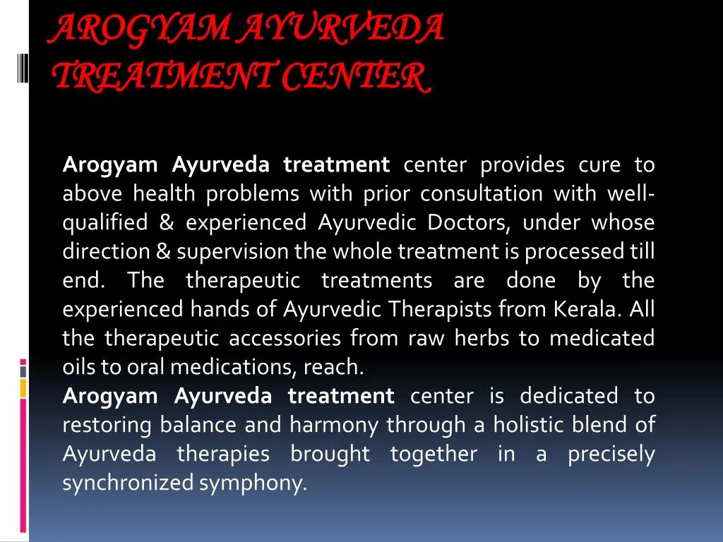 arogyam ayurveda treatment center