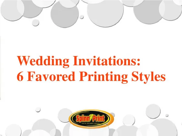 Wedding Invitations: 6 Favored Printing Styles