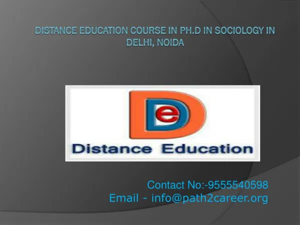 Distance Education Course In Ph.D In Sociology In Delhi, Noida @8527271018