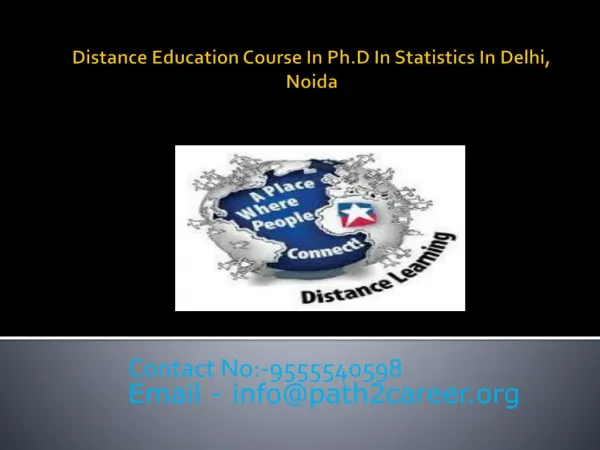 Distance Education Course In Ph.D In Statistics In Delhi, Noida @8527271018