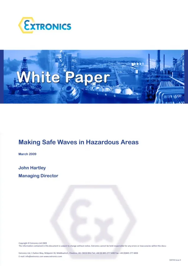 Making Safe Waves in Hazardous Areas!